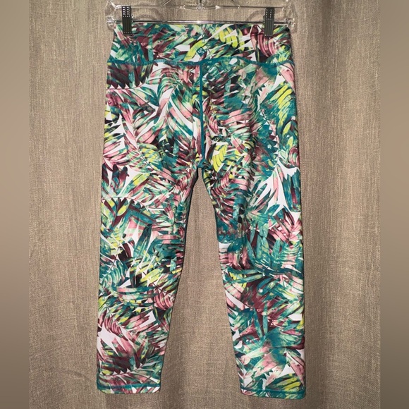 Prana Green and Pink Jungle Leggings - Picture 3 of 6